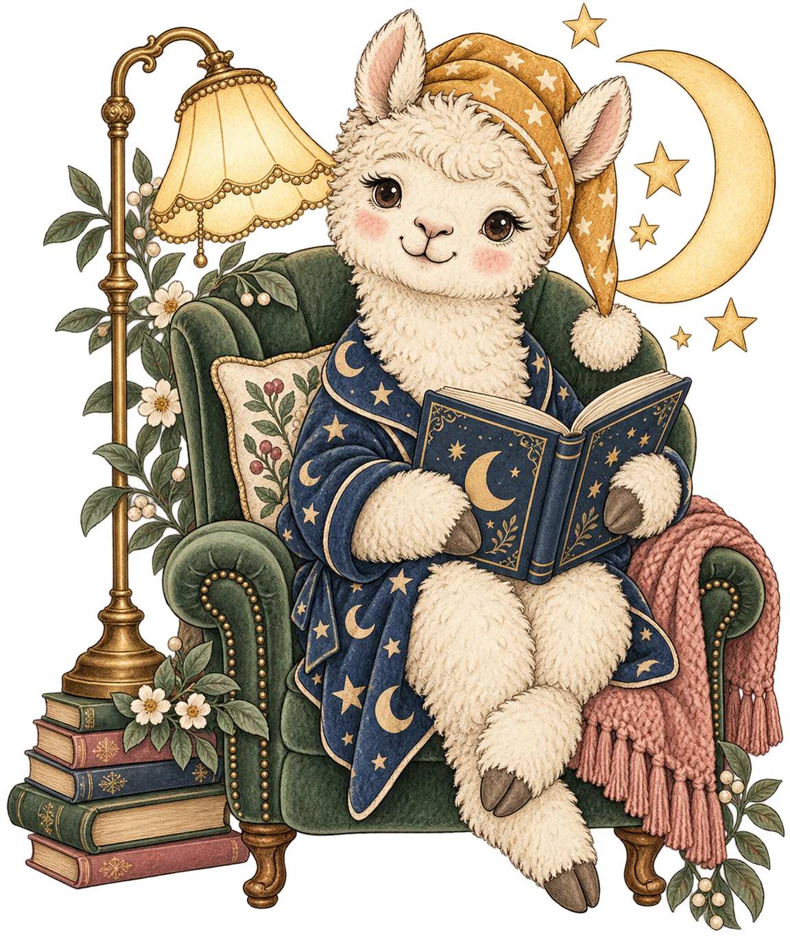Storybook — Moonlight Alpaca Reader original print artwork