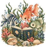 Storybook — Undersea Book Club original print artwork
