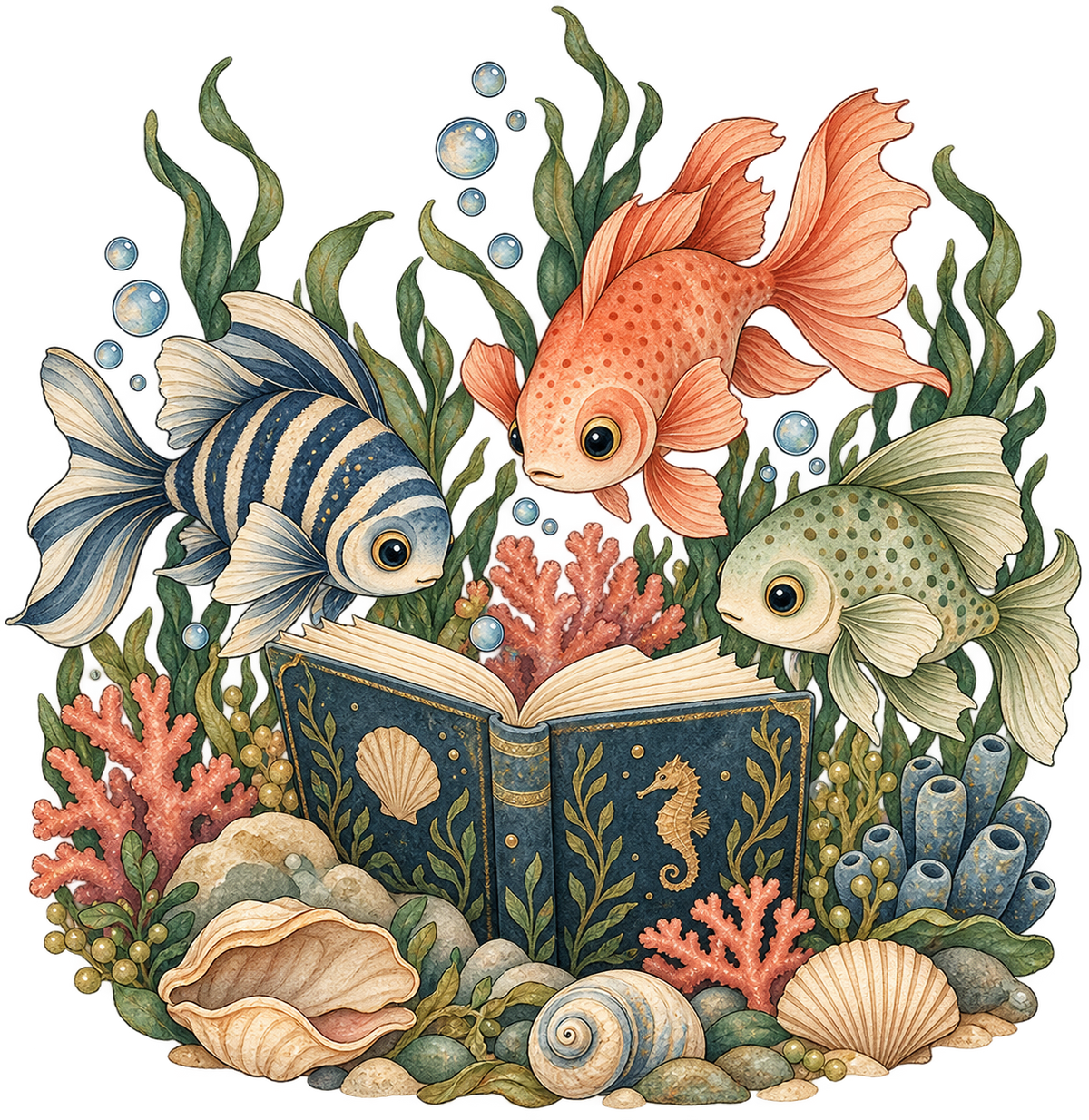 Storybook — Undersea Book Club original print artwork