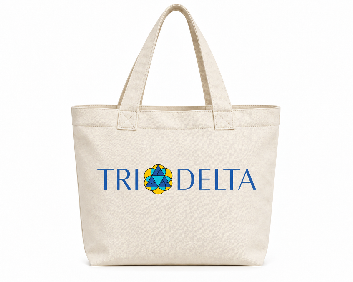 Tri Delta "The Ivy" Everyday Canvas Tote with Zip Closure