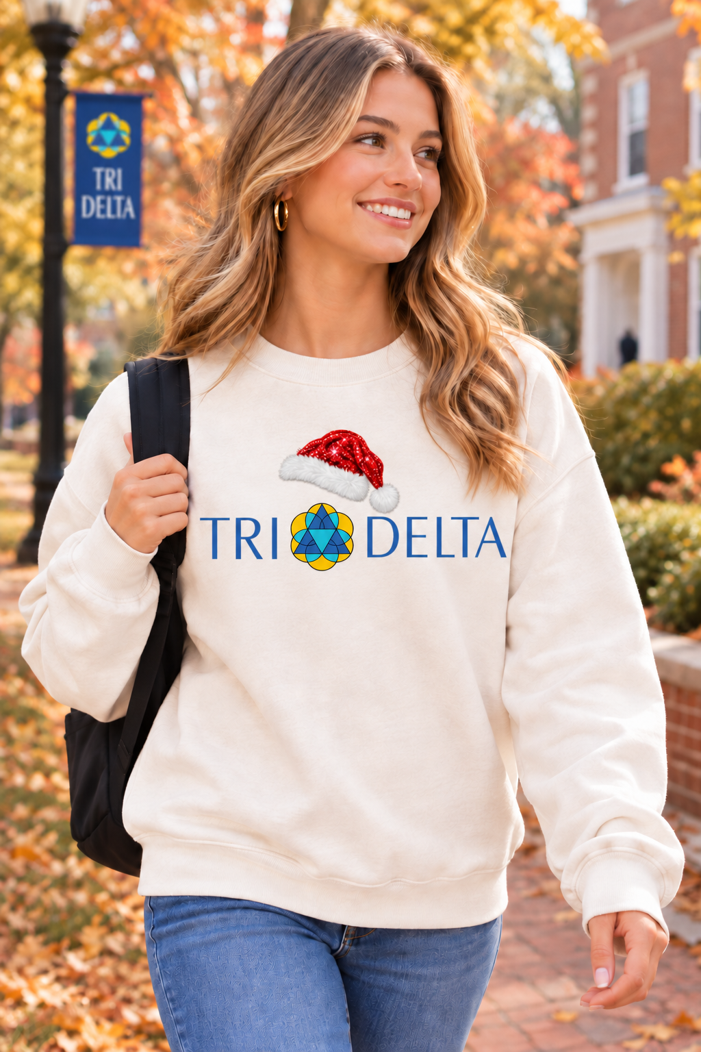 Tri Delta Santa Holiday Sweatshirt