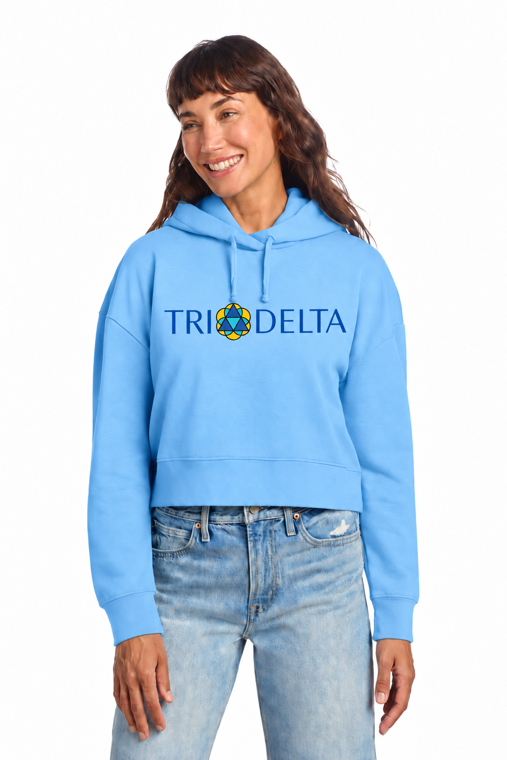 Tri Delta Quad Cropped Hooded SweatShirt