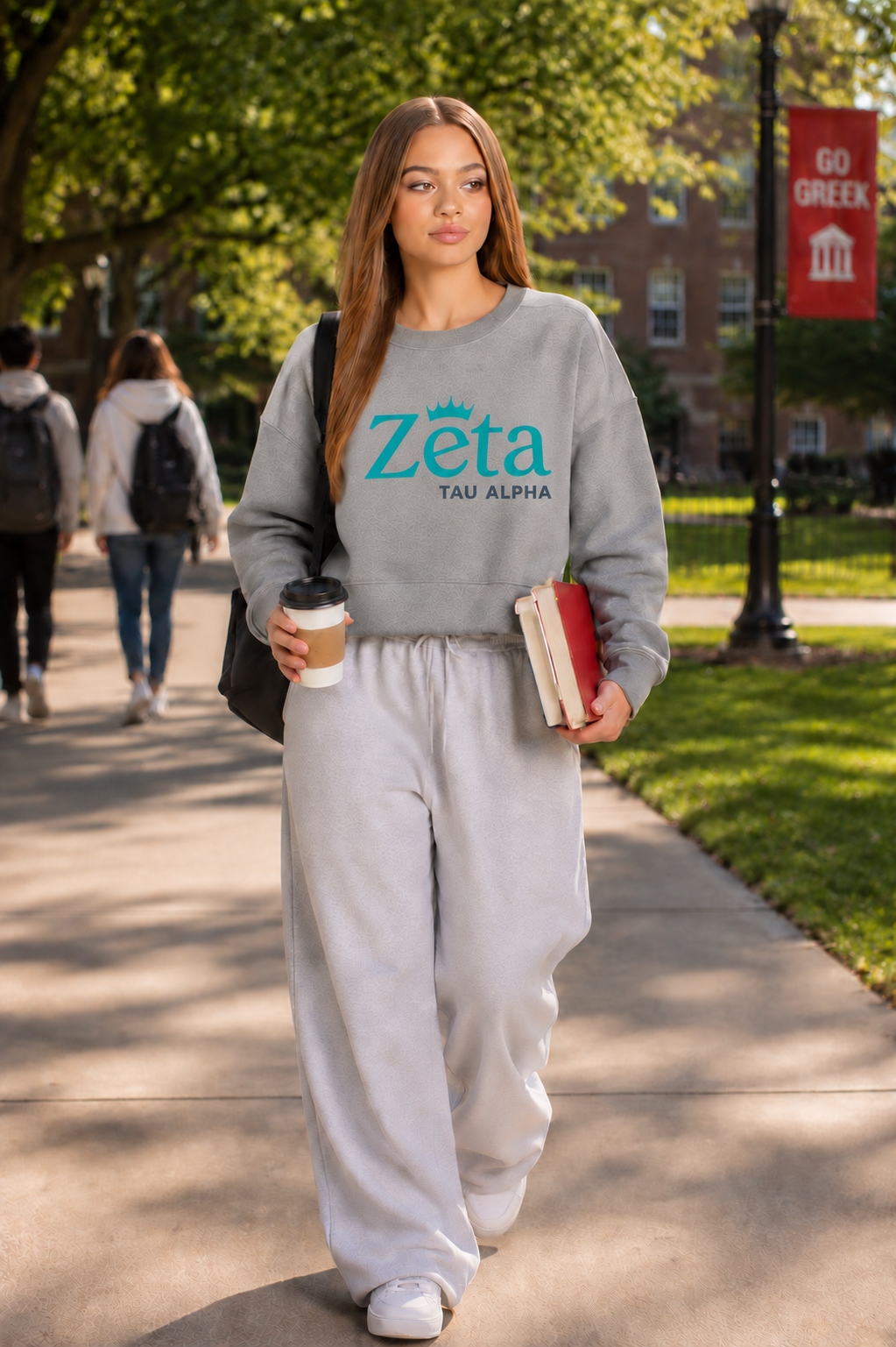 Zeta Tau Alpha Fleece Cropped Crew Sweatshirt