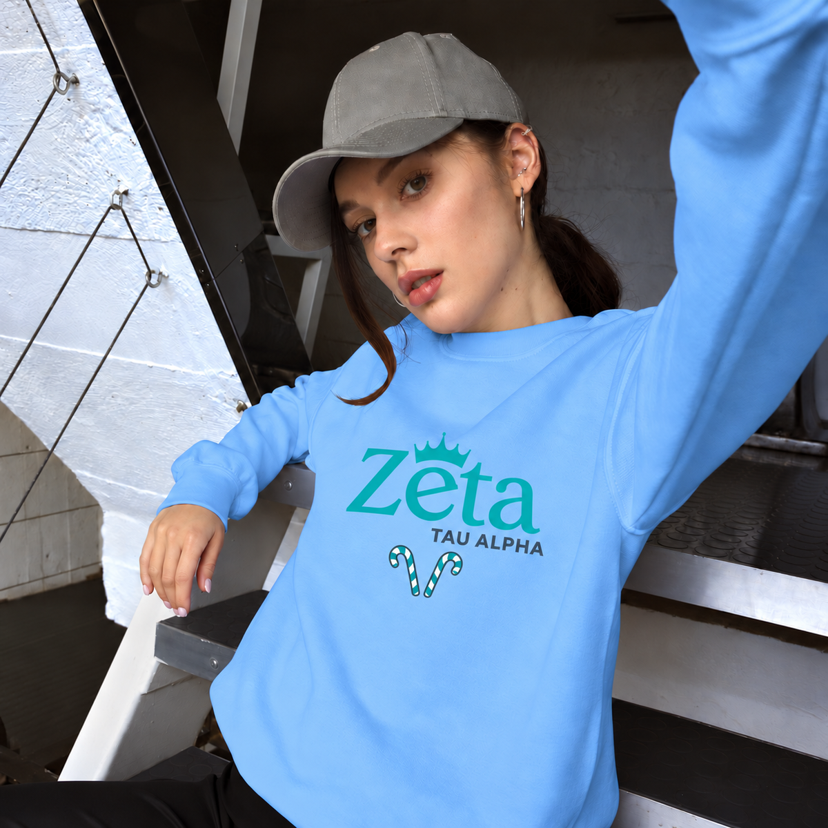Zeta Tau Alpha Candy Cane Sweatshirt