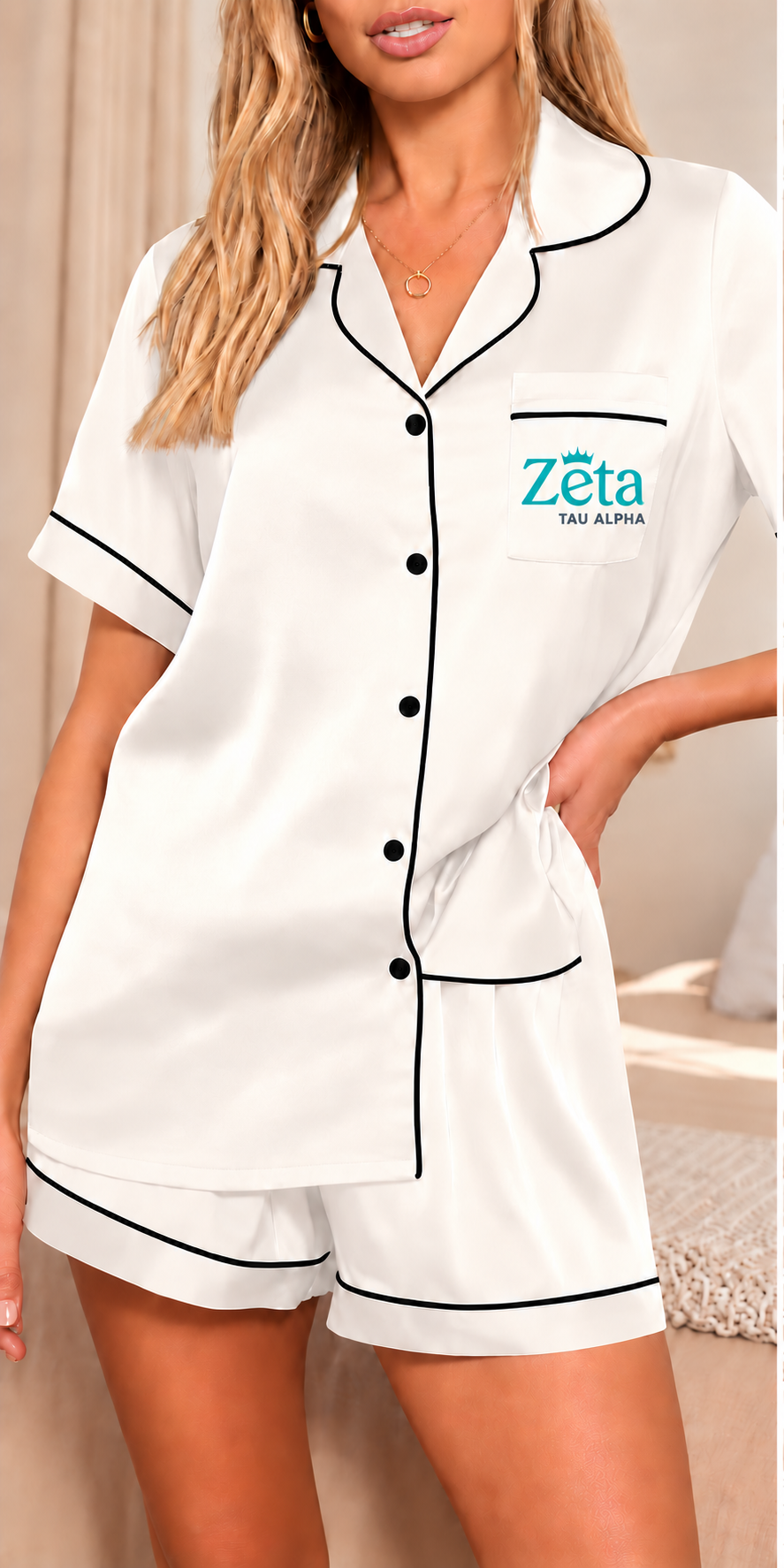Zeta Tau Alpha Satin Pajama Set