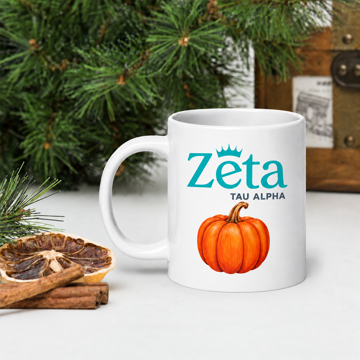 Zeta Tau Alpha Holiday glossy mug