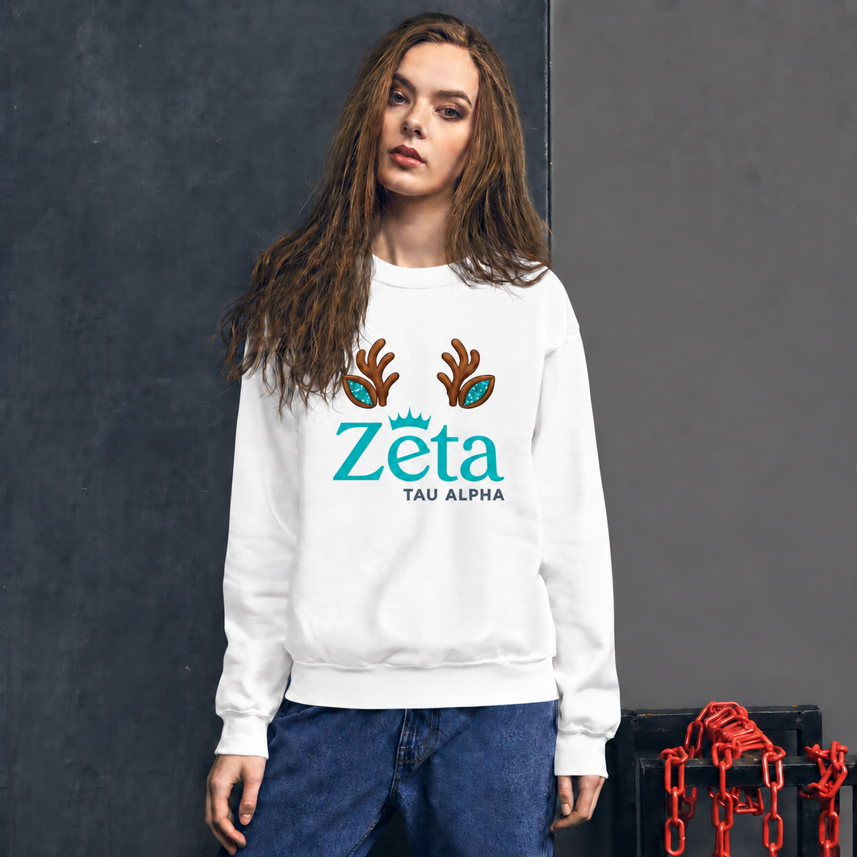 Zeta Tau Alpha Reindeer Sweatshirt