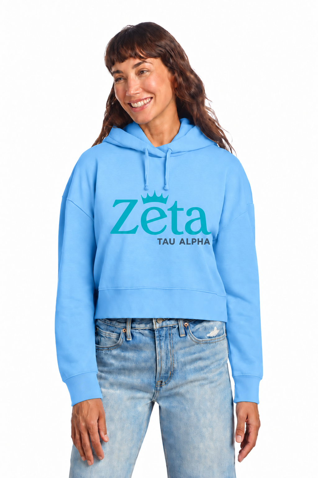 Zeta Tau Alpha Quad Cropped Hooded SweatShirt