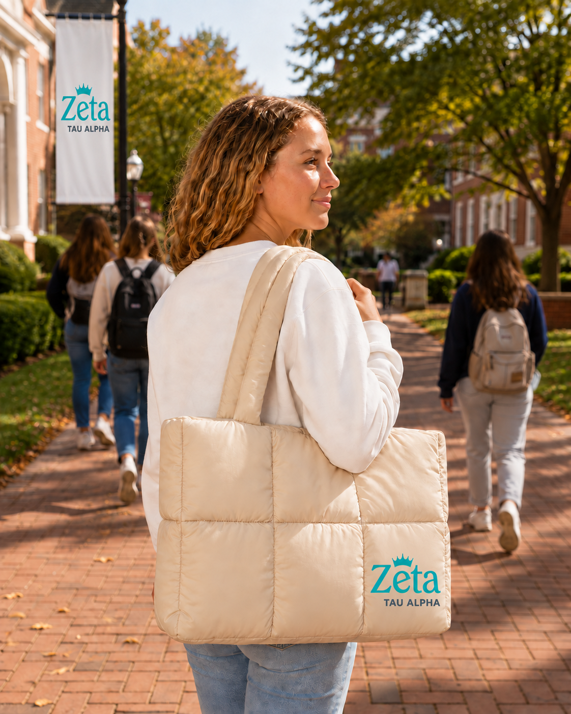 Zeta Tau Alpha Large Puff Tote Bag